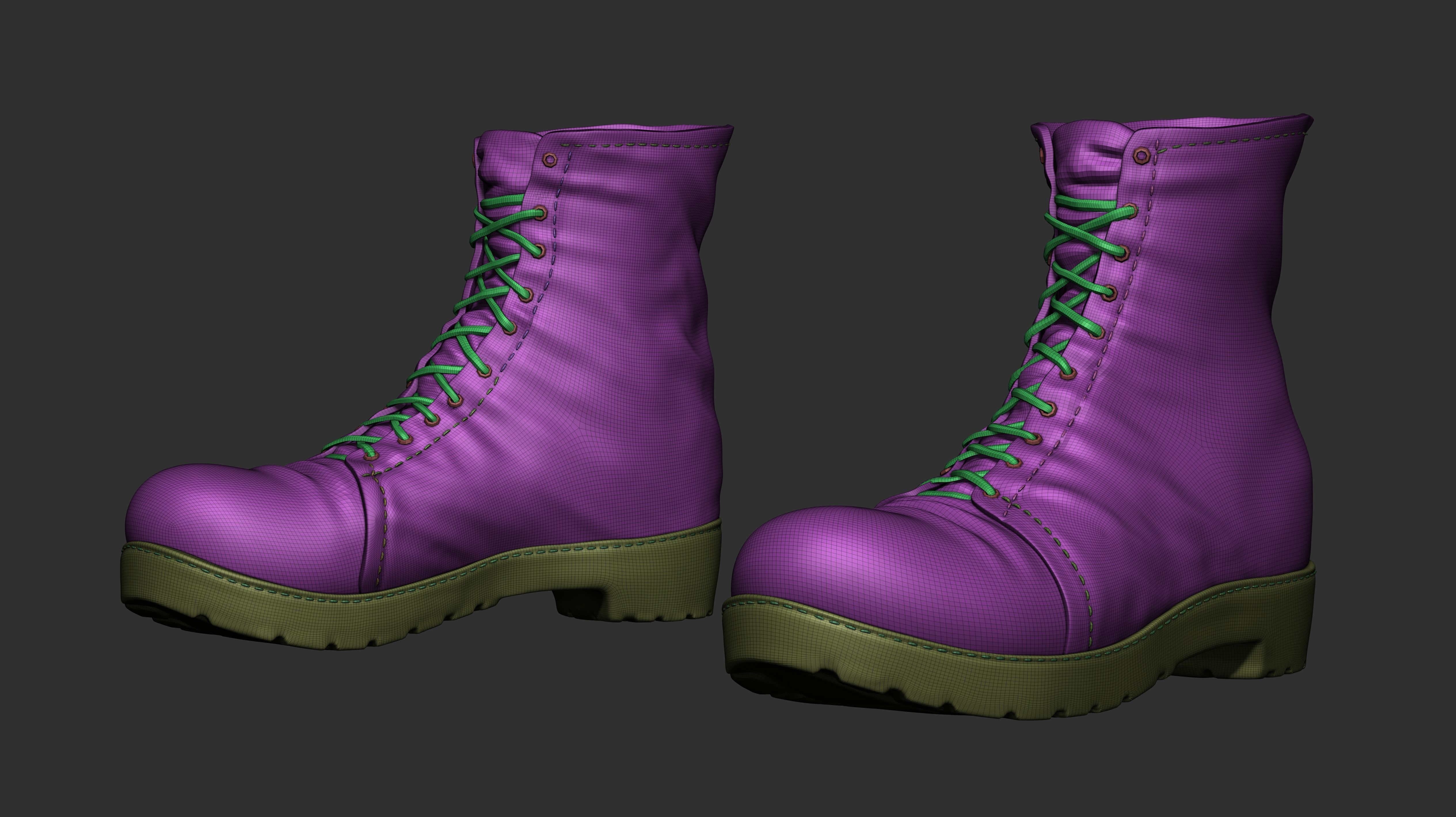 Boots 01 Highpoly 3D model_2