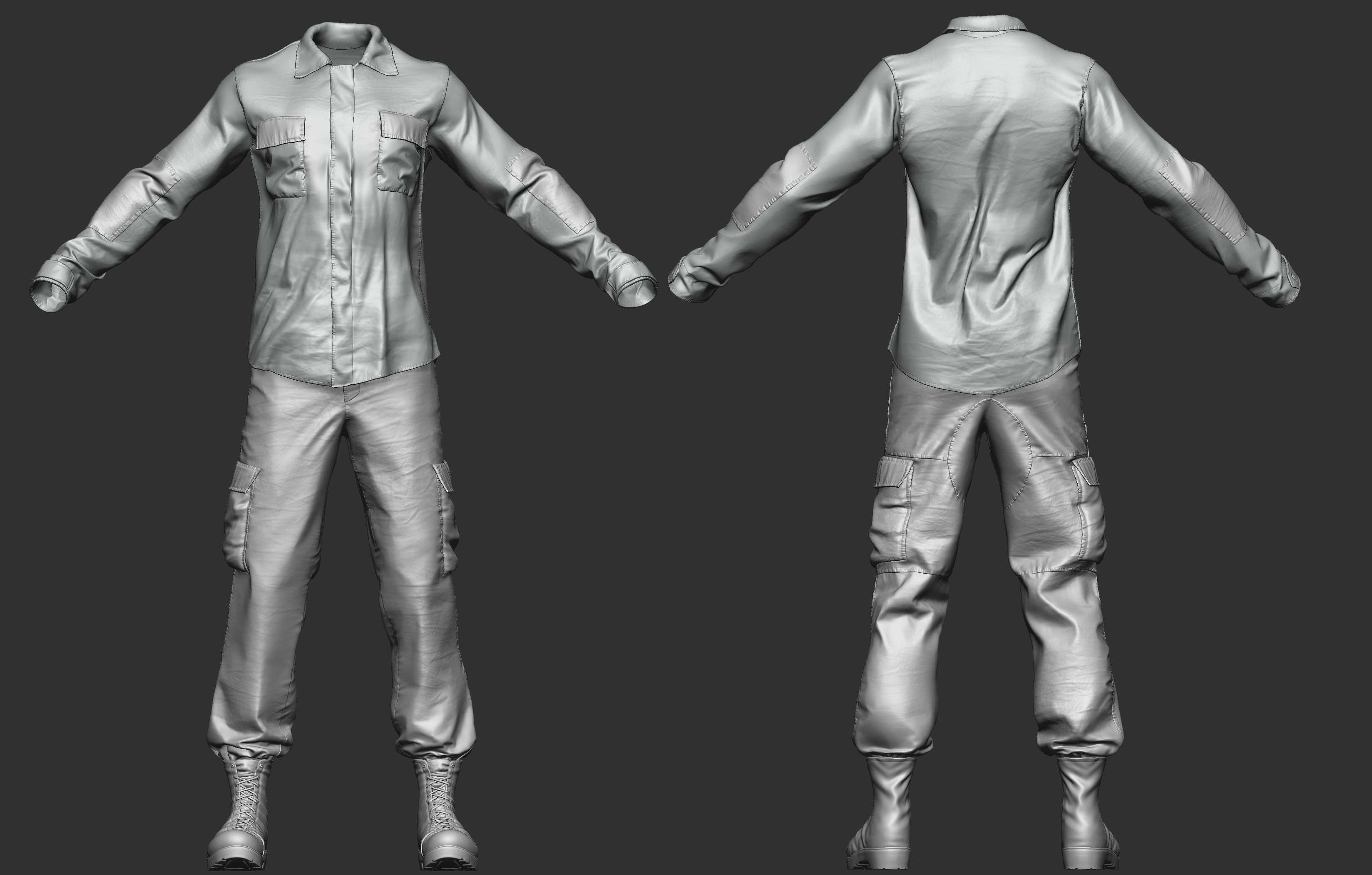 Boots 01 Highpoly 3D model_4