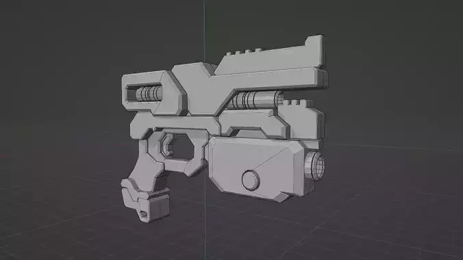 Low-poly Science fiction pistol