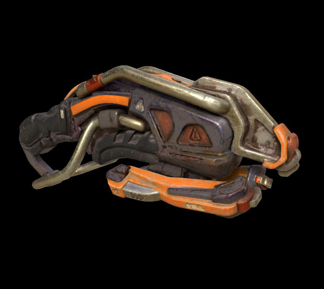 Game-Ready Sci-Fi Weapons Bundle Low-poly 3D model_4