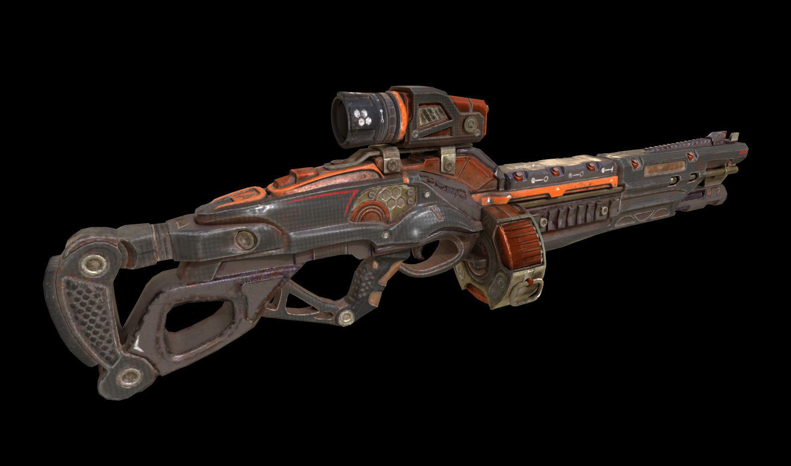 Game-Ready Sci-Fi Weapons Bundle Low-poly 3D model_2