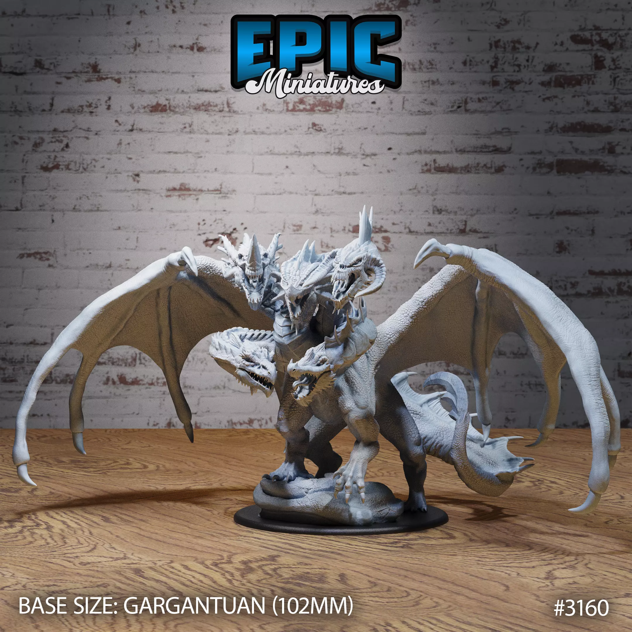 Dragon Queen Tiamat - DnD Tabletop Miniature 3D Model - STL FILE 3D print model_0