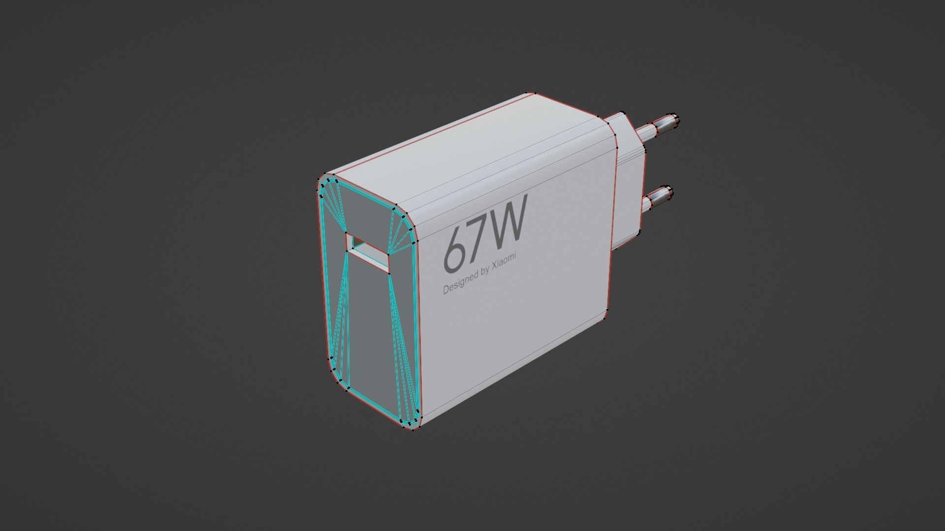 Power Adapter Low-poly 3D model_21