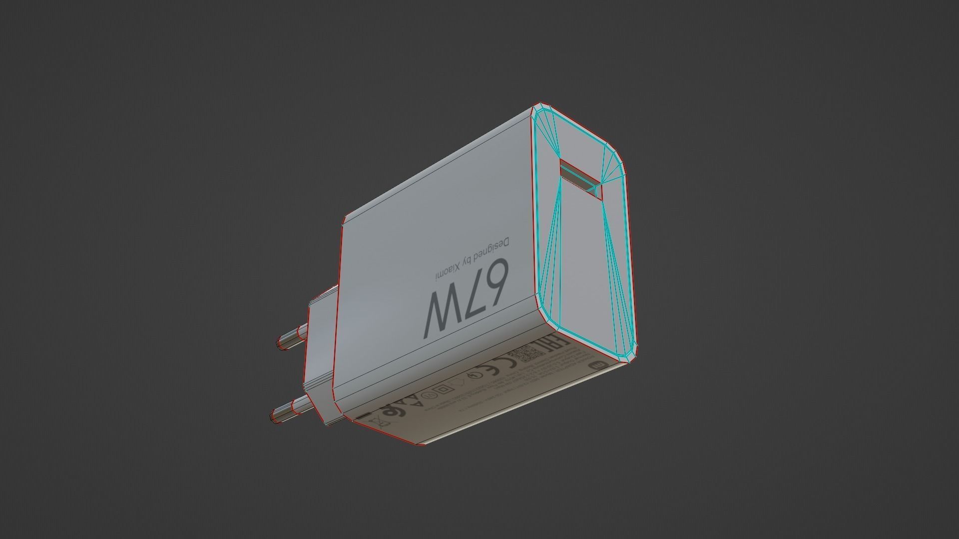 Power Adapter Low-poly 3D model_30