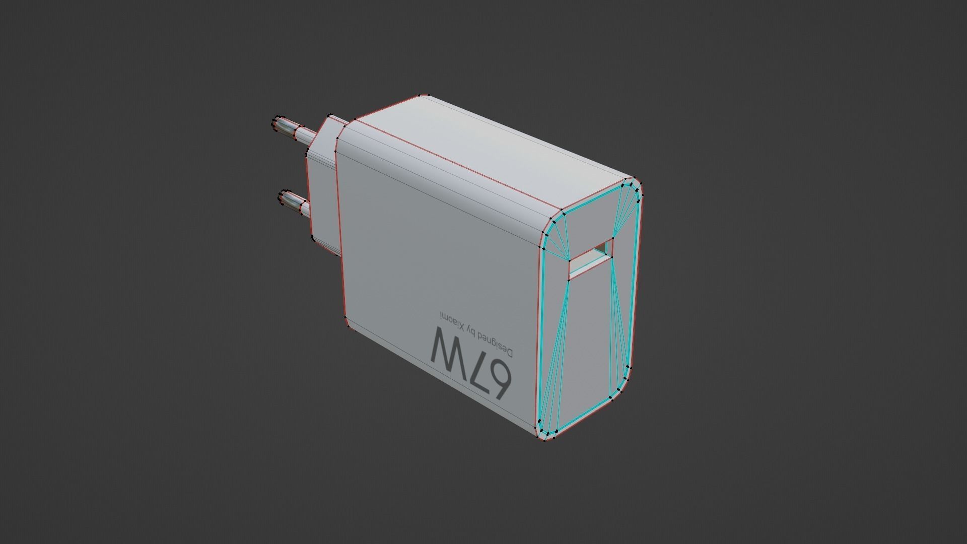 Power Adapter Low-poly 3D model_23