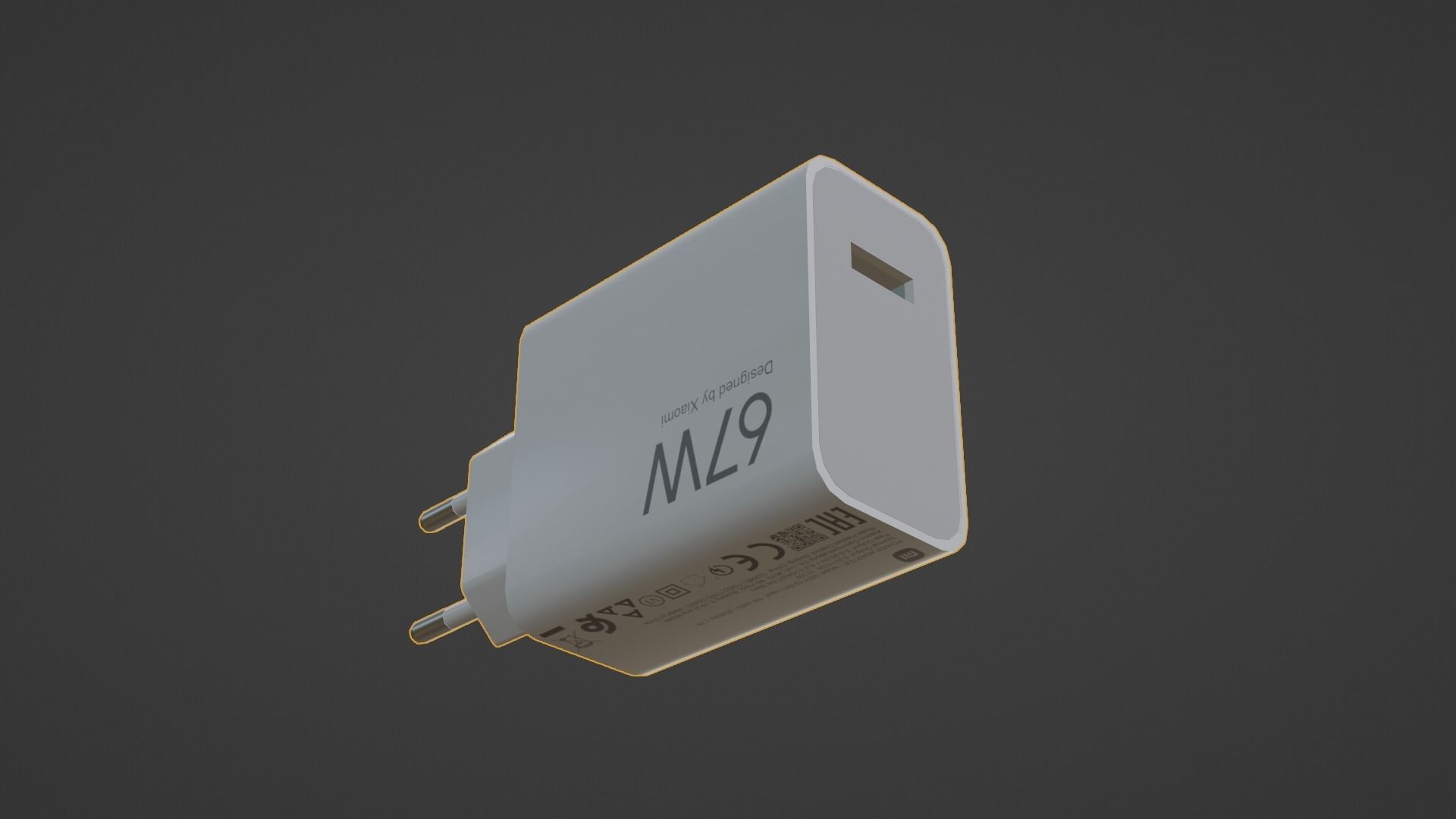 Power Adapter Low-poly 3D model_11