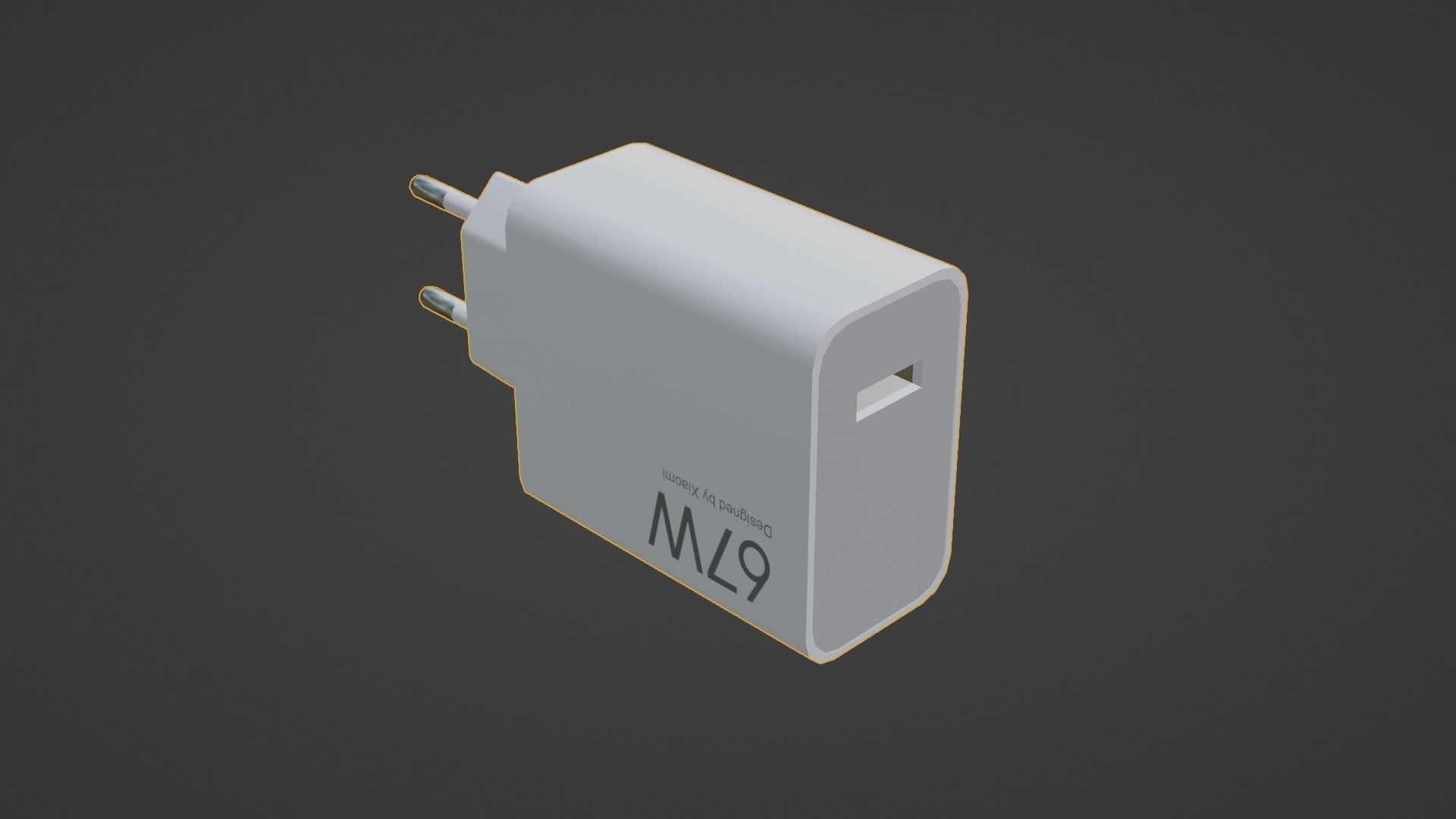 Power Adapter Low-poly 3D model_4