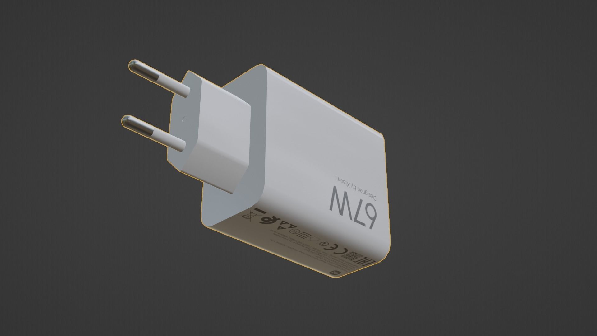 Power Adapter Low-poly 3D model_12