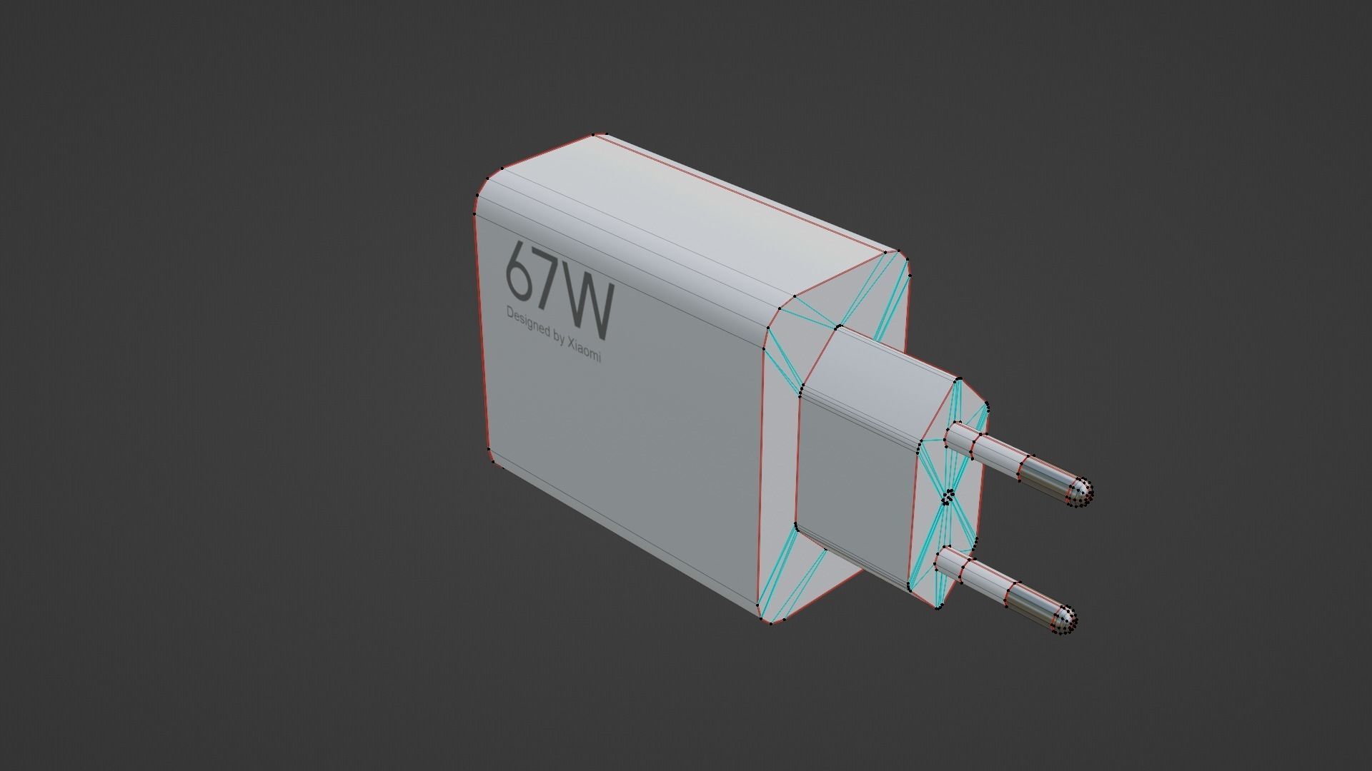 Power Adapter Low-poly 3D model_26