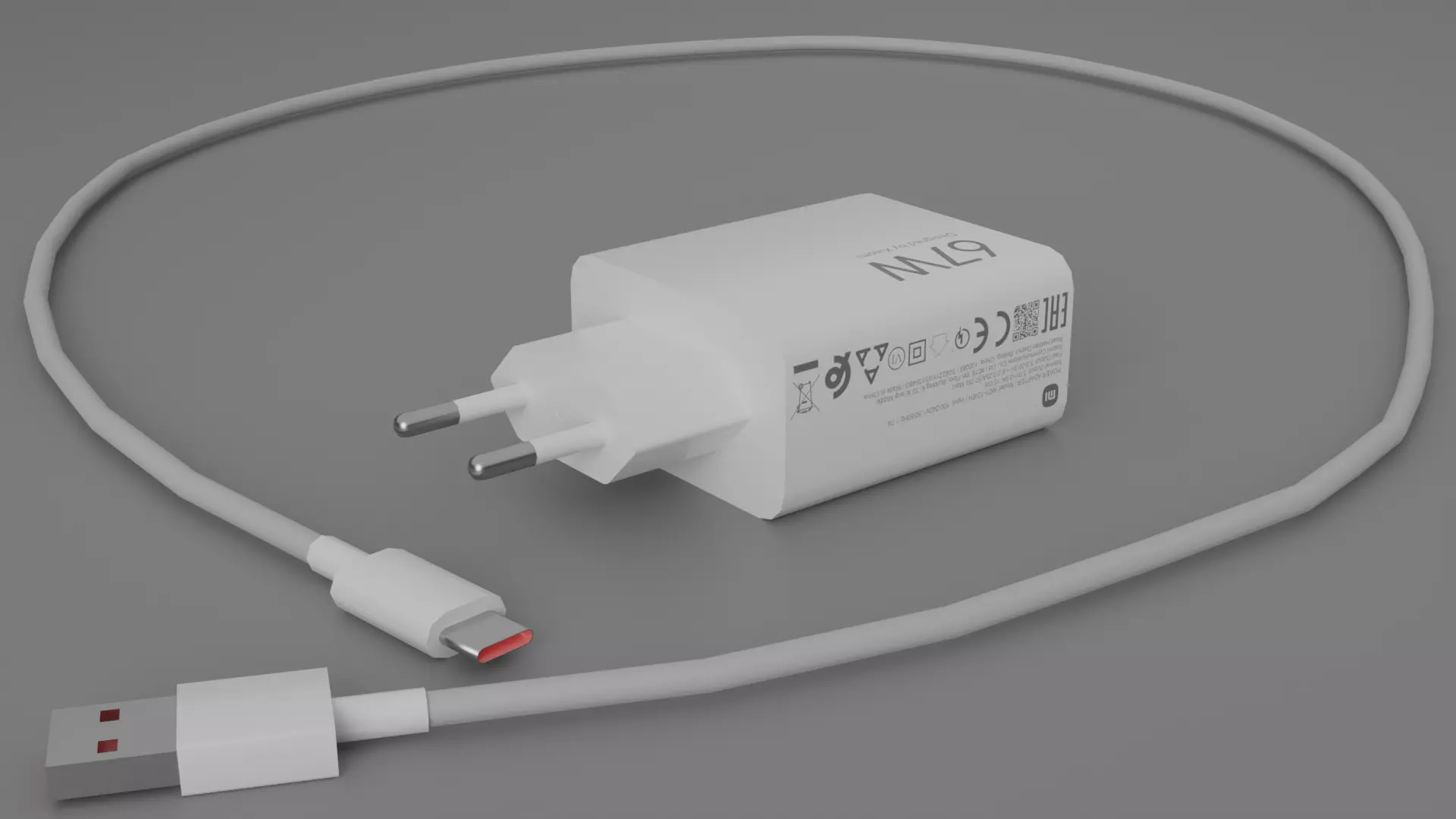 Power Adapter Low-poly 3D model_0