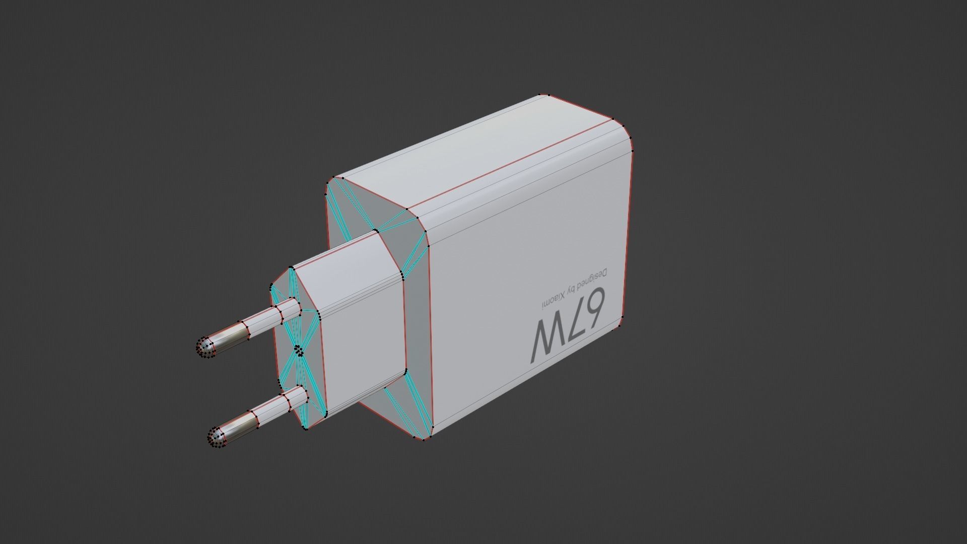 Power Adapter Low-poly 3D model_24