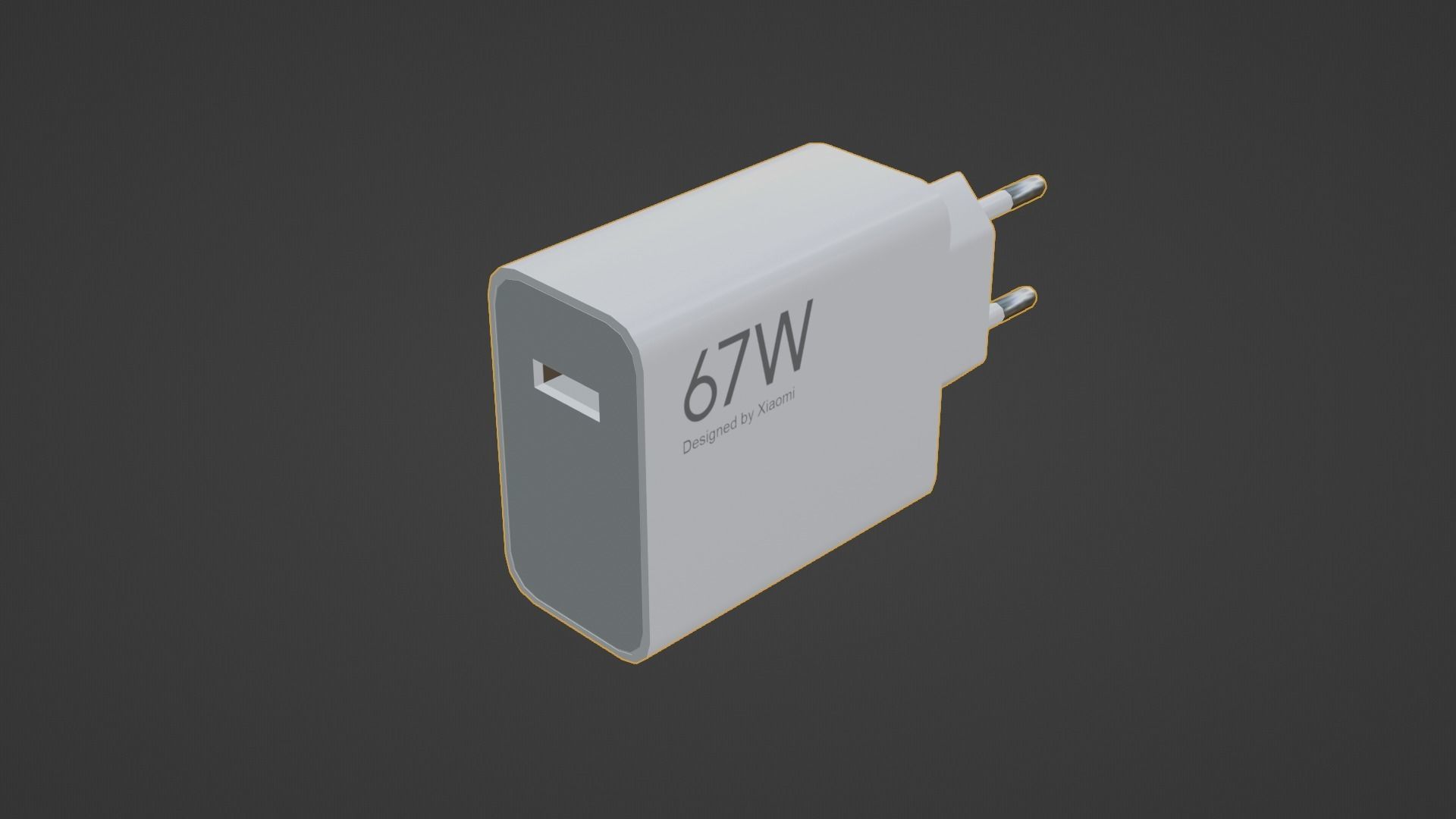 Power Adapter Low-poly 3D model_2