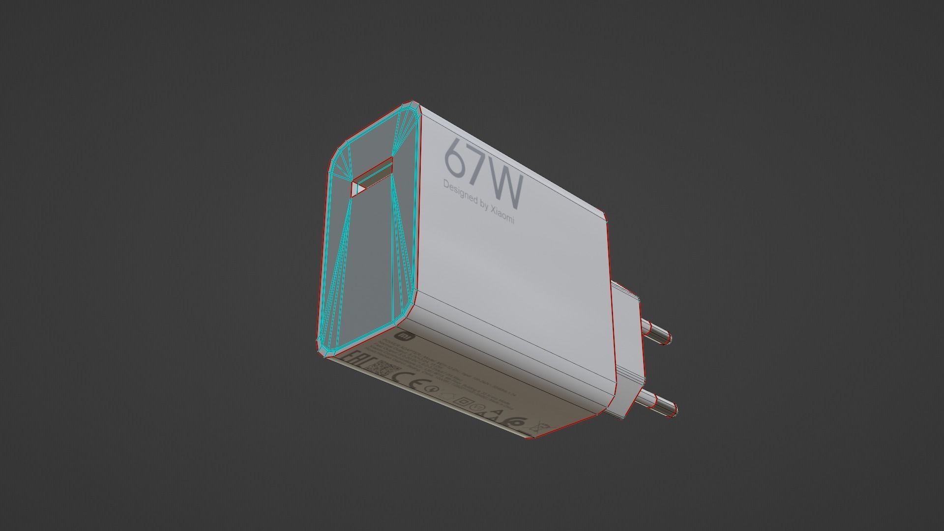 Power Adapter Low-poly 3D model_28