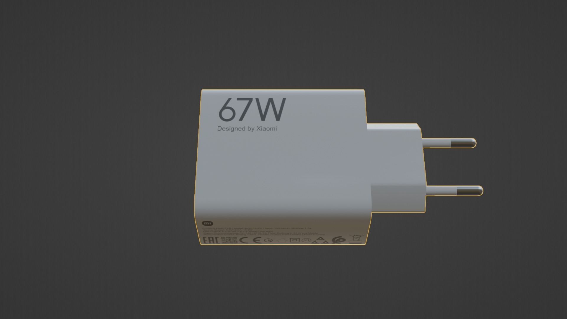 Power Adapter Low-poly 3D model_8
