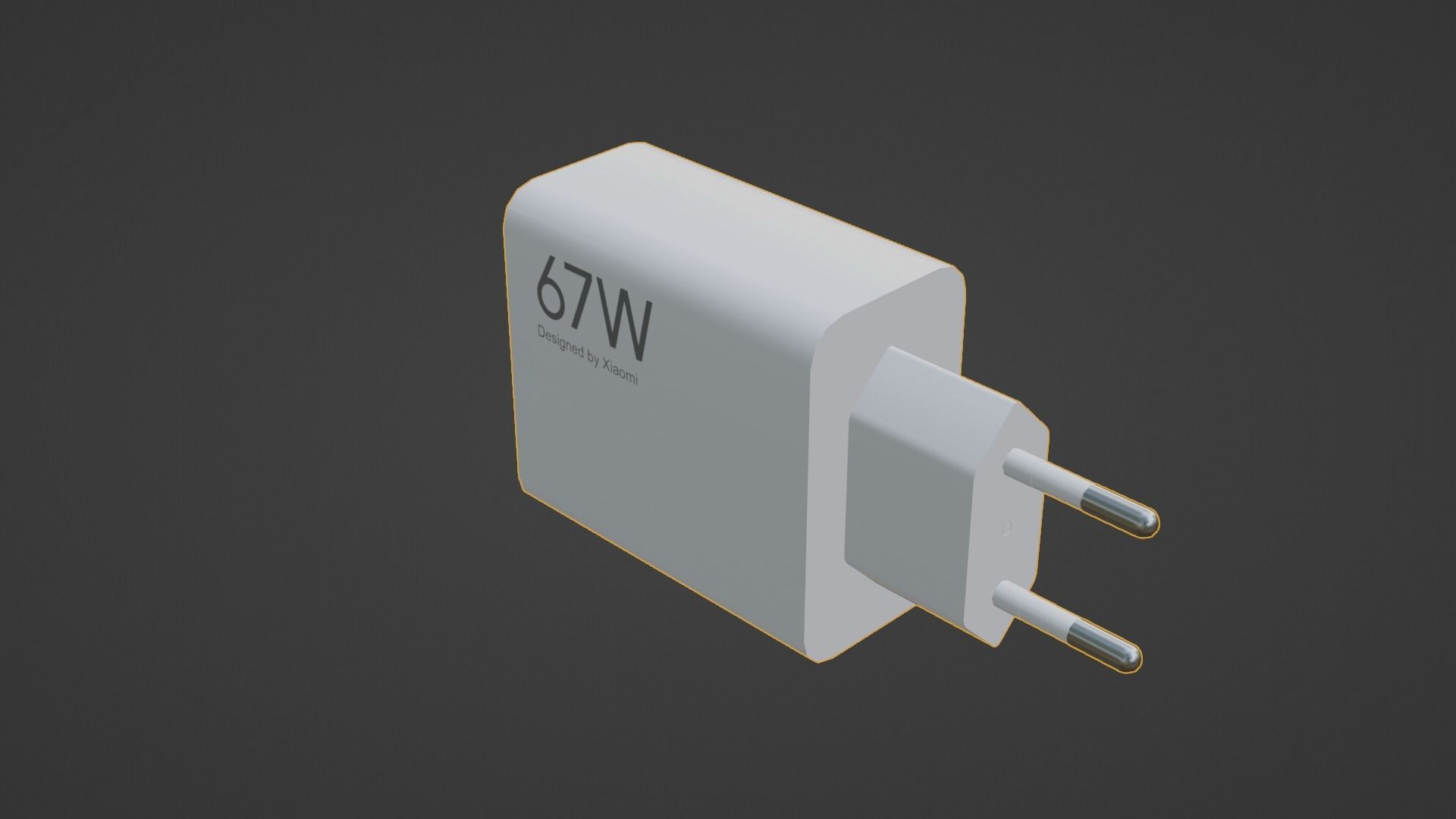 Power Adapter Low-poly 3D model_7