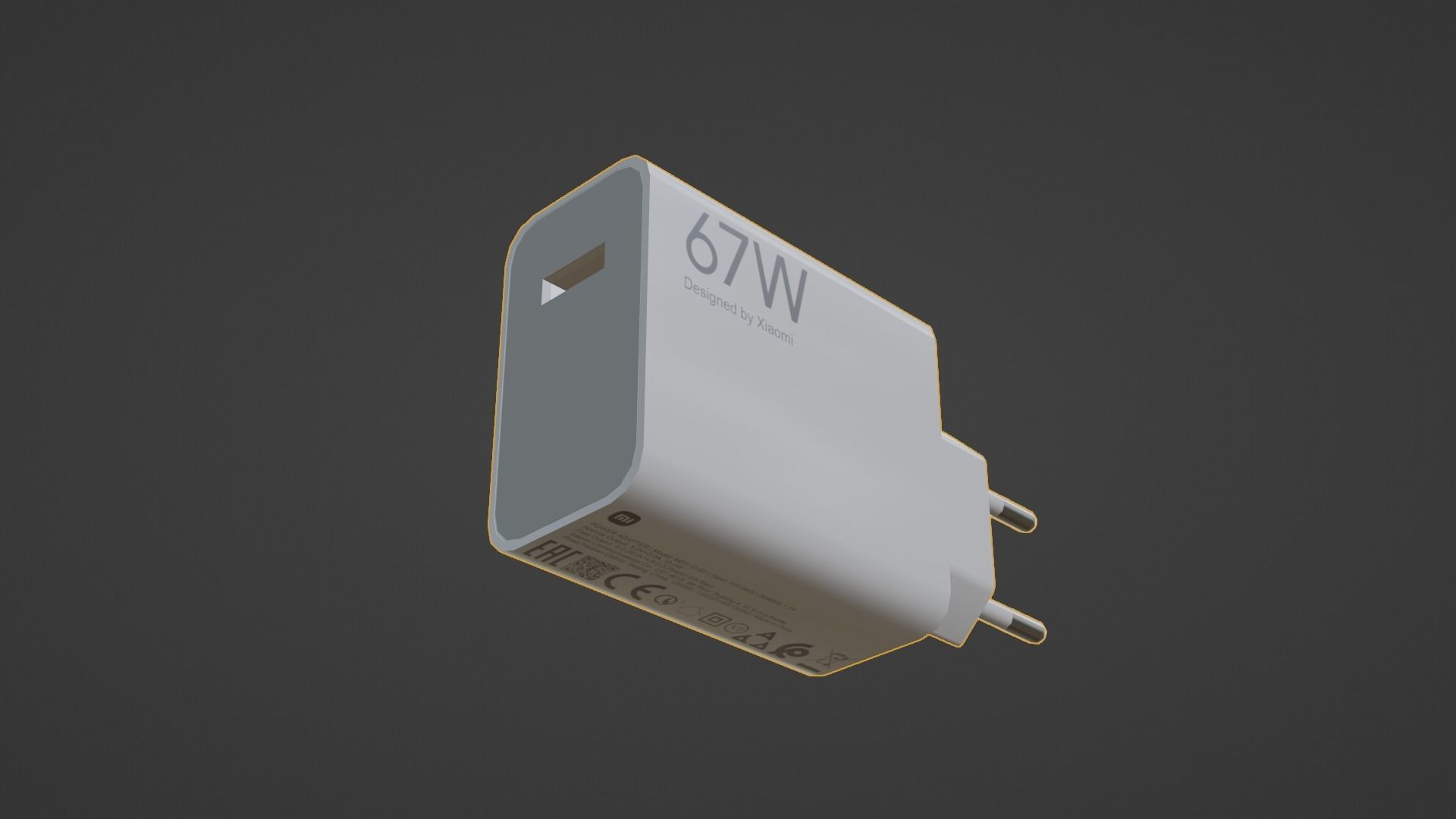 Power Adapter Low-poly 3D model_9