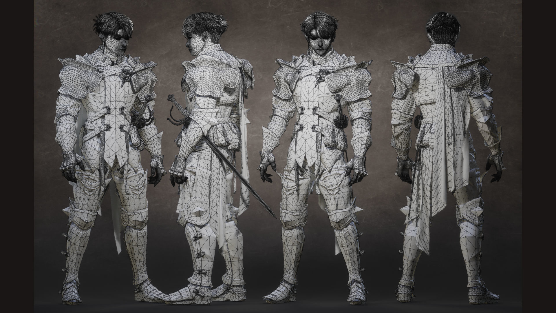 Medieval Explorer Soldier Character Low-poly 3D model_6