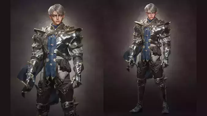 Medieval Explorer Soldier Character Low-poly 3D model