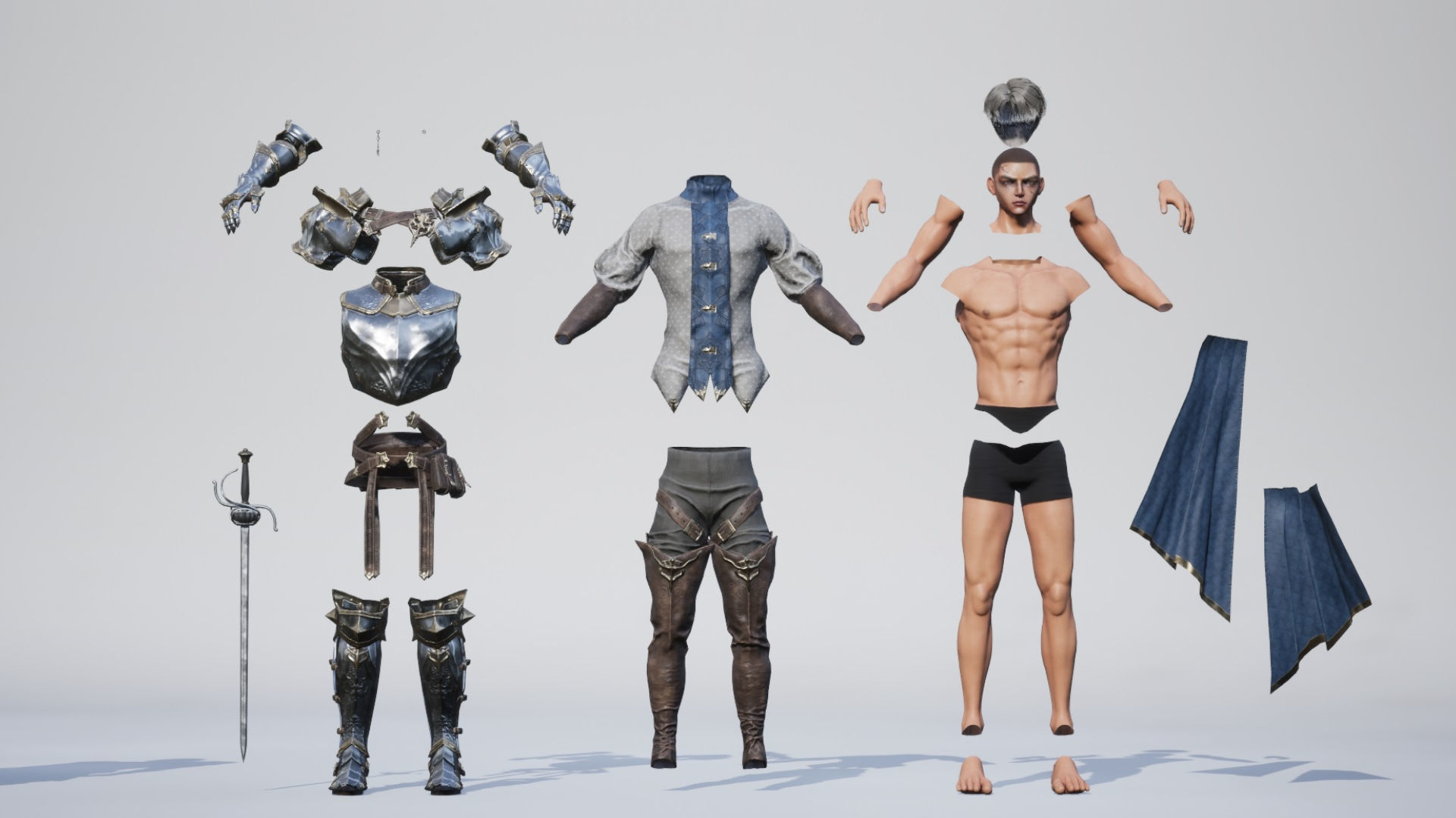 Medieval Explorer Soldier Character Low-poly 3D model_8