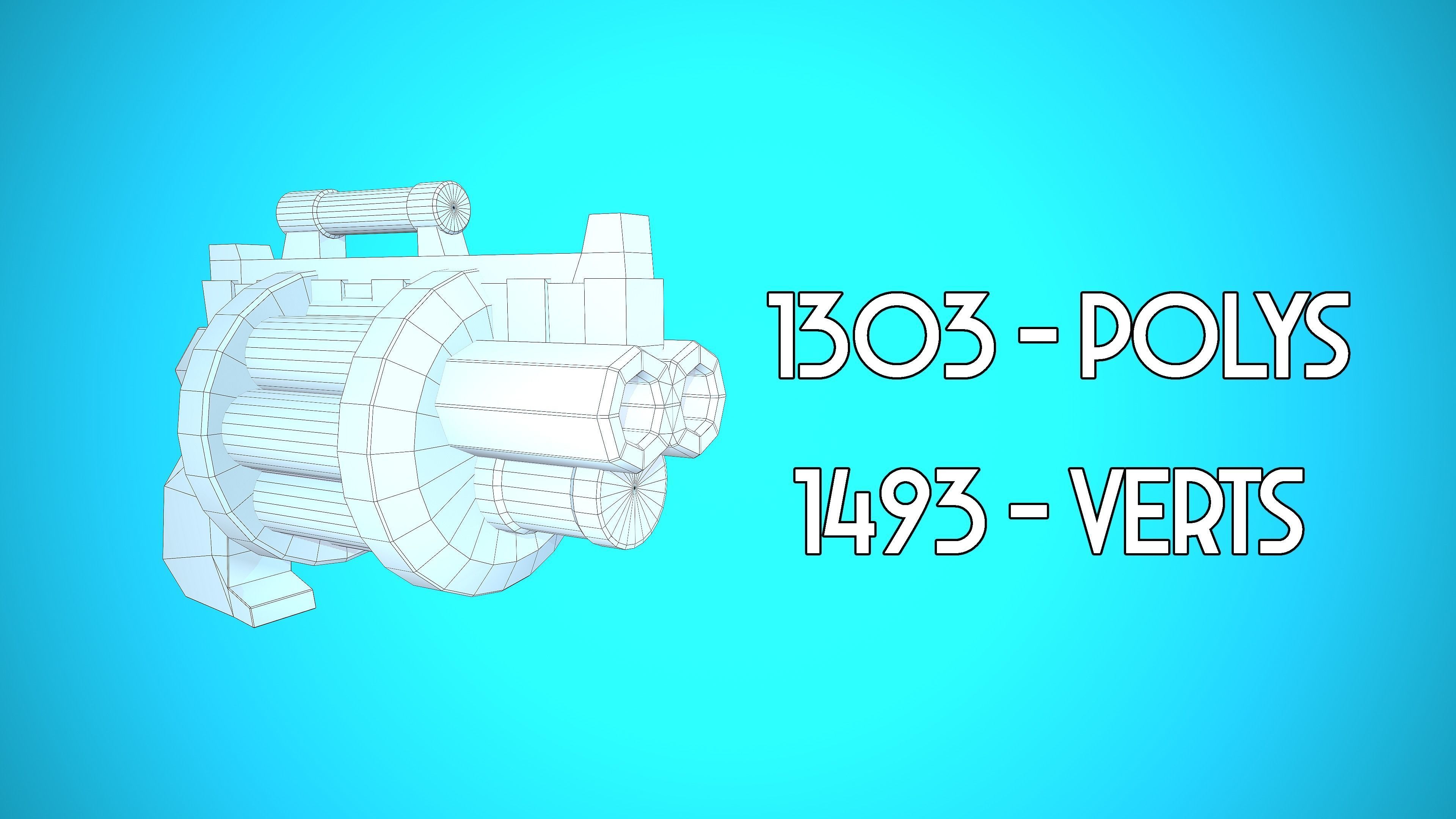 DOUBLE GRENADE LAUNCHER GUN CARTOON STYLIZED Low-poly 3D model_6