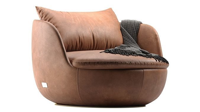 Bart Swivel Lounge chair 3D model 2