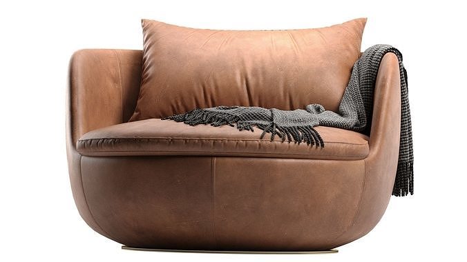 Bart Swivel Lounge chair 3D model 7