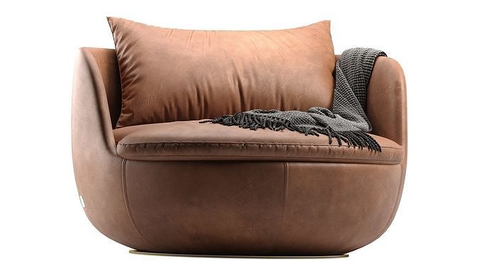 Bart Swivel Lounge chair 3D model 6
