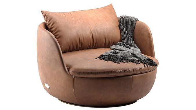 Bart Swivel Lounge chair 3D model 5