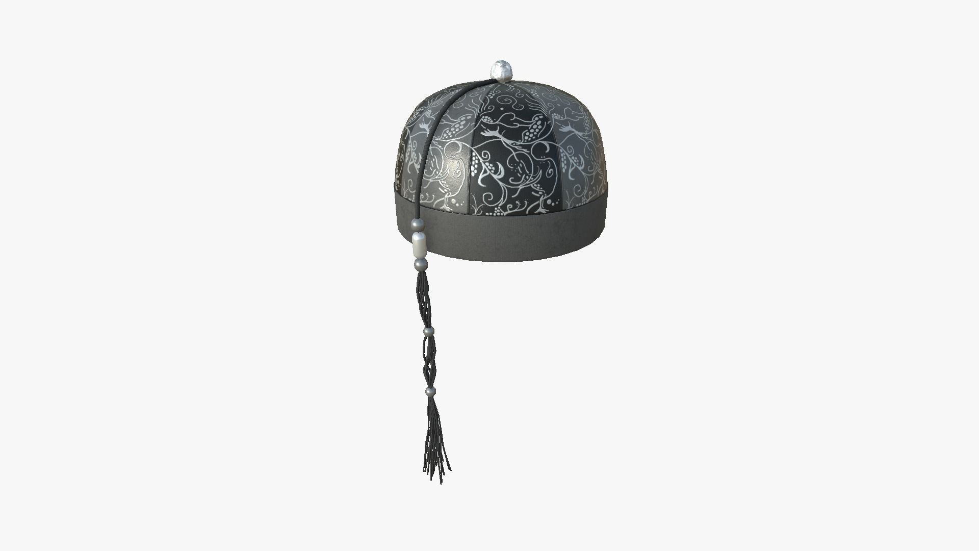 Chinese Traditional Hat A09 Black Gray - Character Design Low-poly 3D model_2