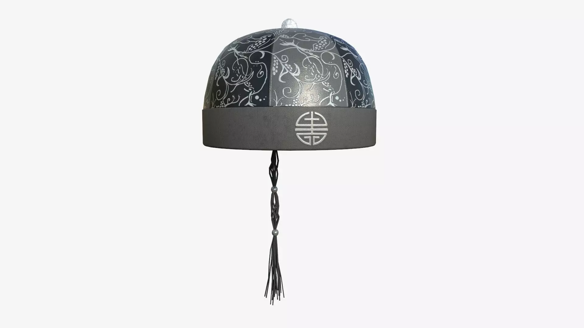 Chinese Traditional Hat A09 Black Gray - Character Design Low-poly 3D model_0