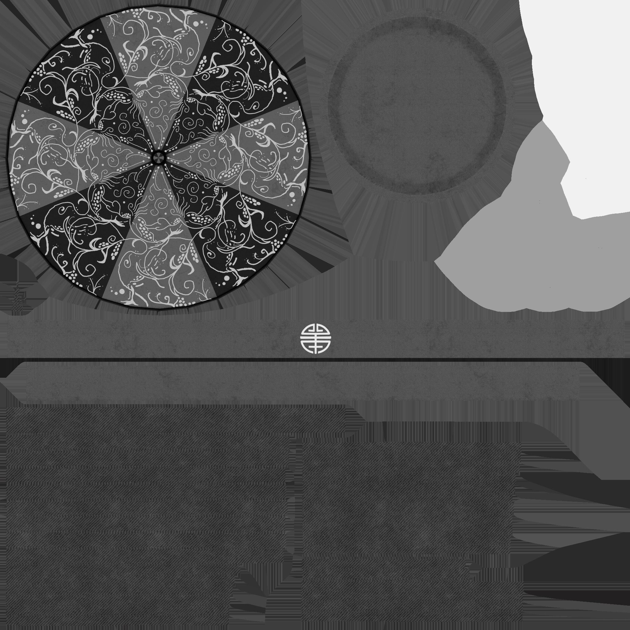 Chinese Traditional Hat A09 Black Gray - Character Design Low-poly 3D model_22