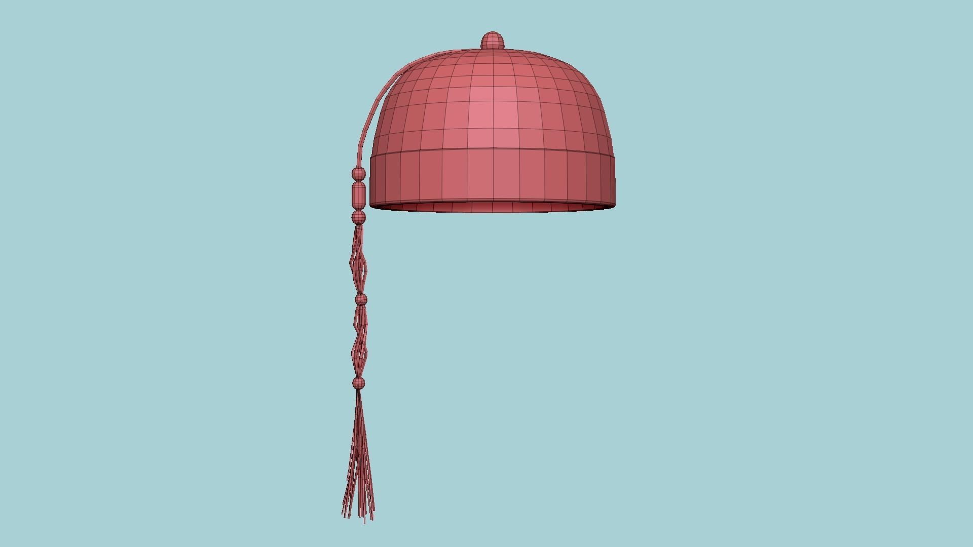 Chinese Traditional Hat A10 Black White - Character Design Low-poly 3D model_16