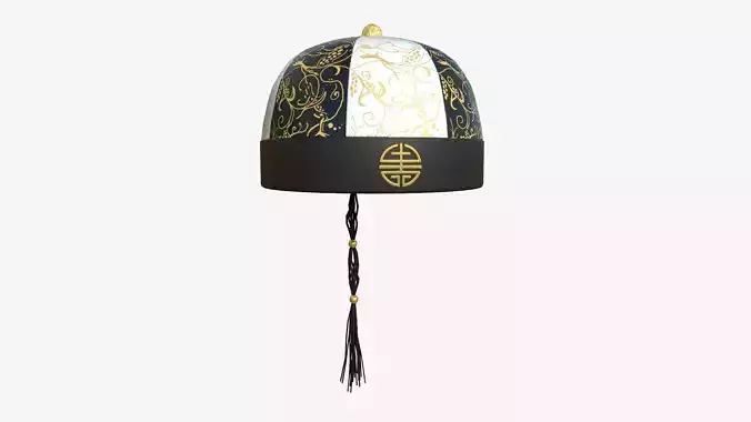 Chinese Traditional Hat A10 Black White - Character Design Low-poly 3D model Chinese Traditional Hat A10 Black White - Character Design Low-poly 3D model