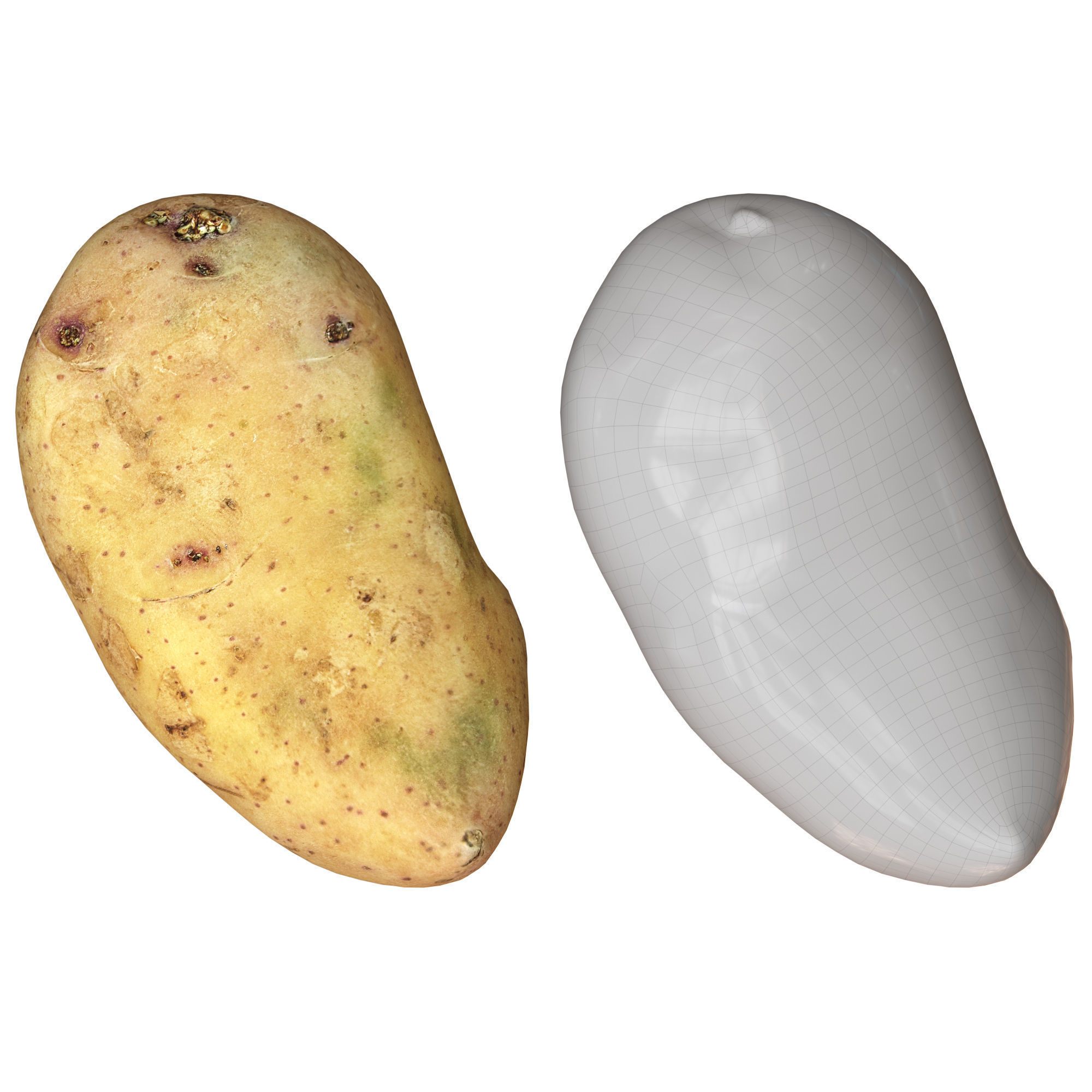 4 Realistic Potato Low-poly 3D model_1