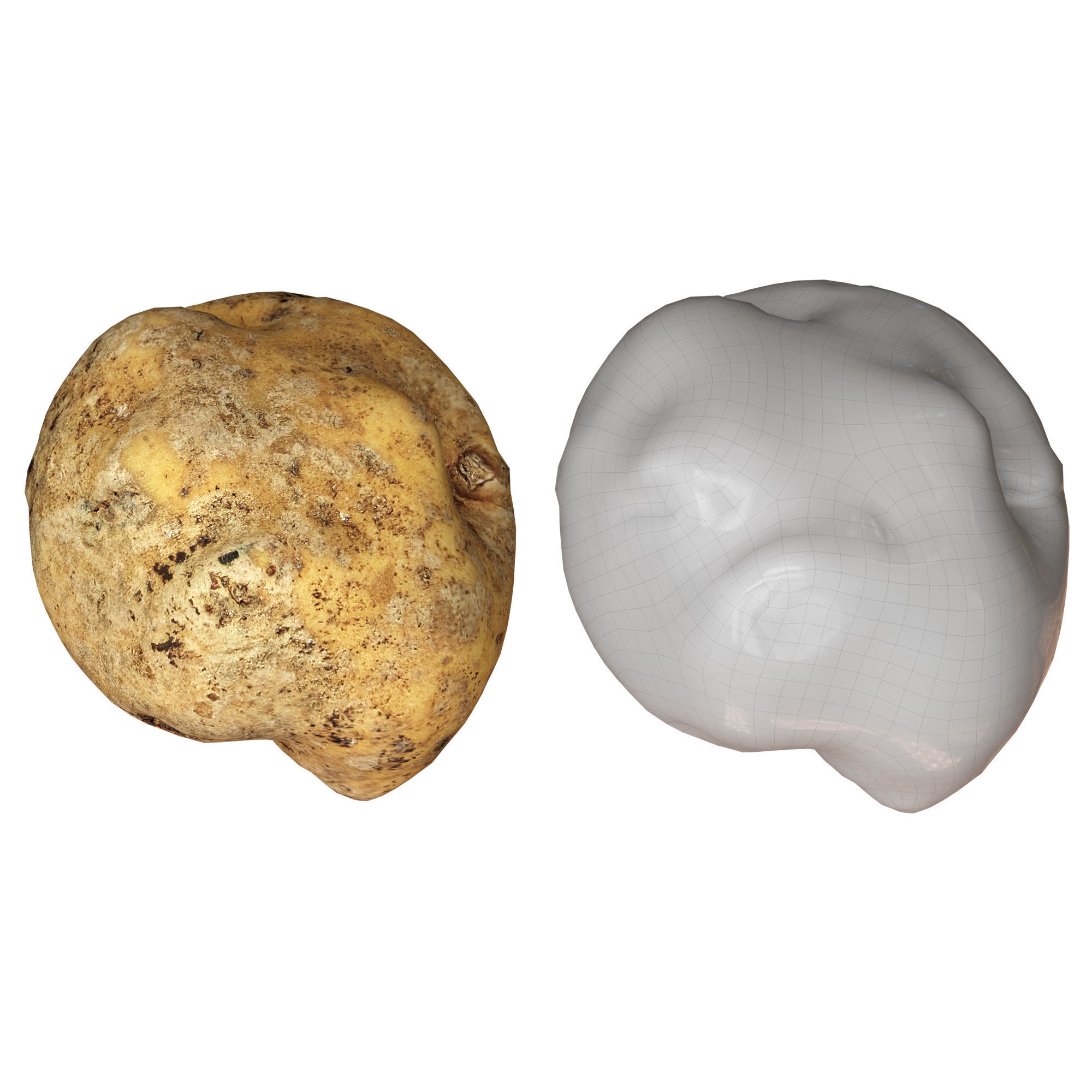 4 Realistic Potato Low-poly 3D model_2
