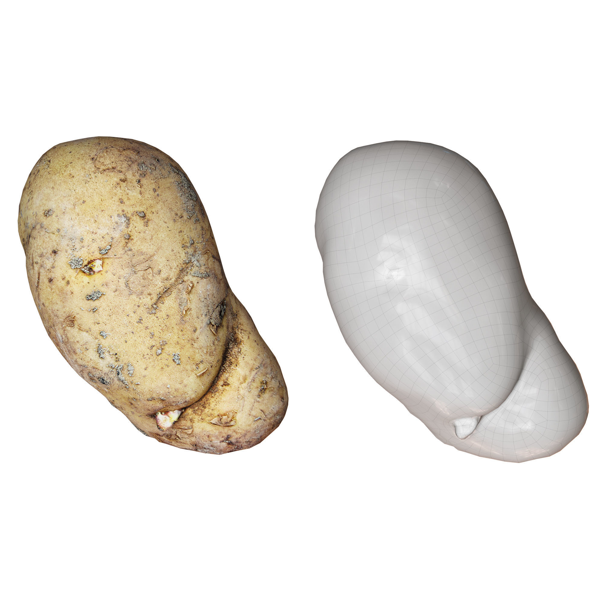4 Realistic Potato Low-poly 3D model_4