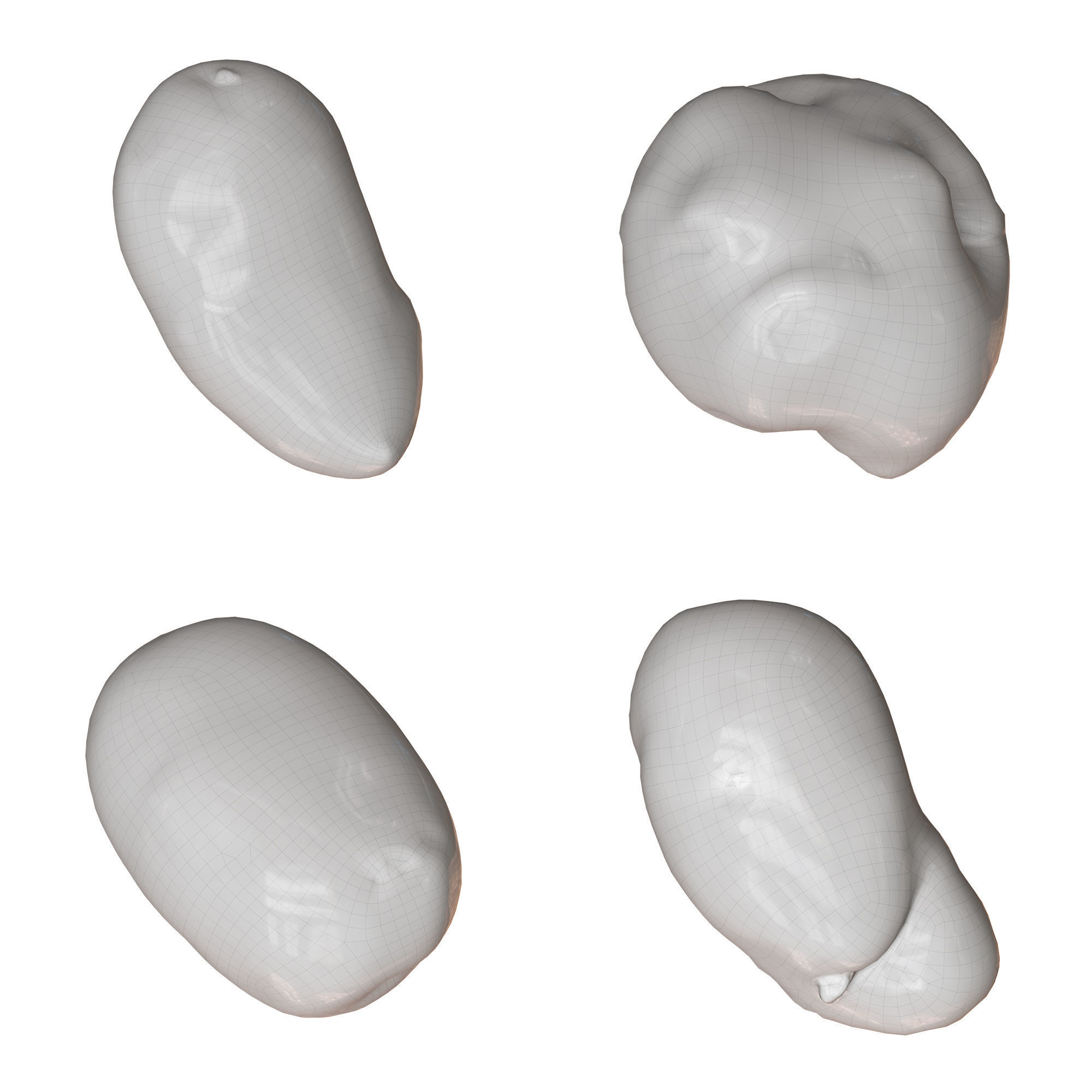 4 Realistic Potato Low-poly 3D model_5