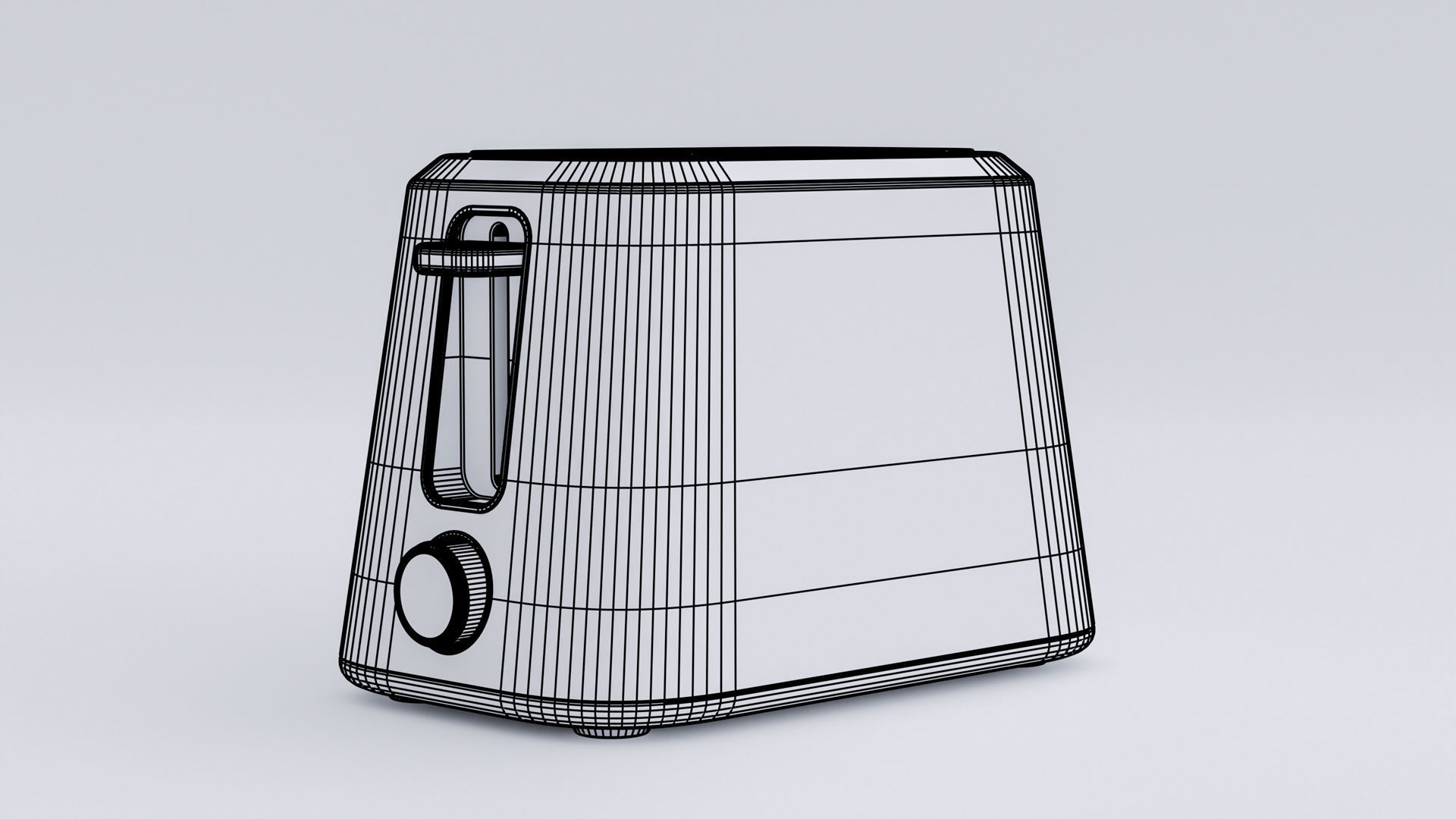 Modern toaster concept Low-poly 3D model_8