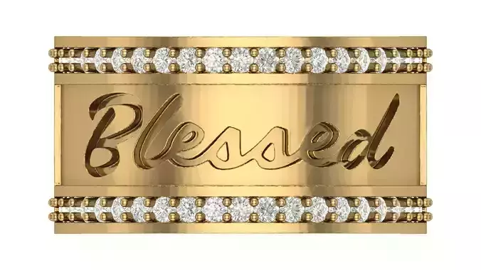 Blessed Ring with Diamonds 3D print model