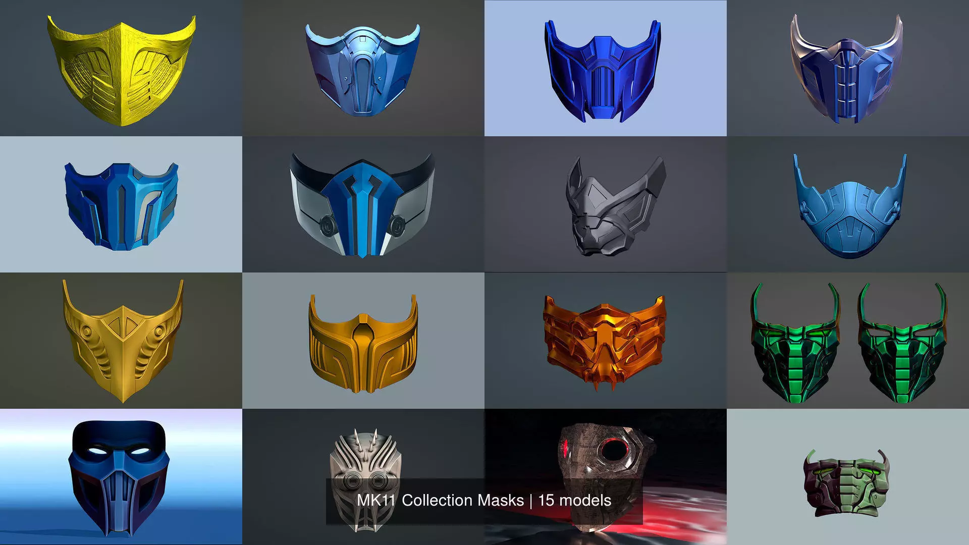 MK11 Collection Masks 3D Model Pack