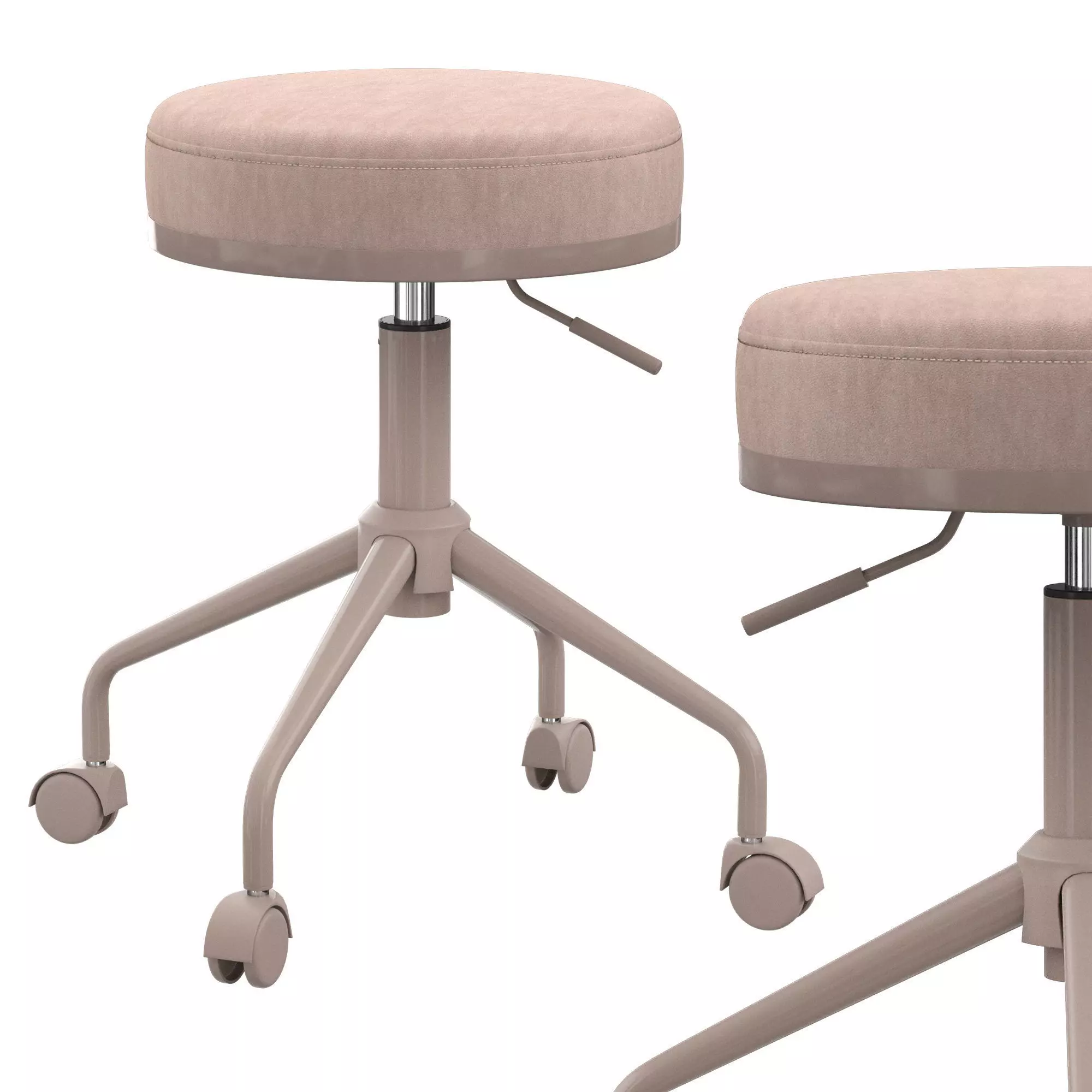 Swivel Rolling Hydraulic Height Adjustable Stool 3D model_0