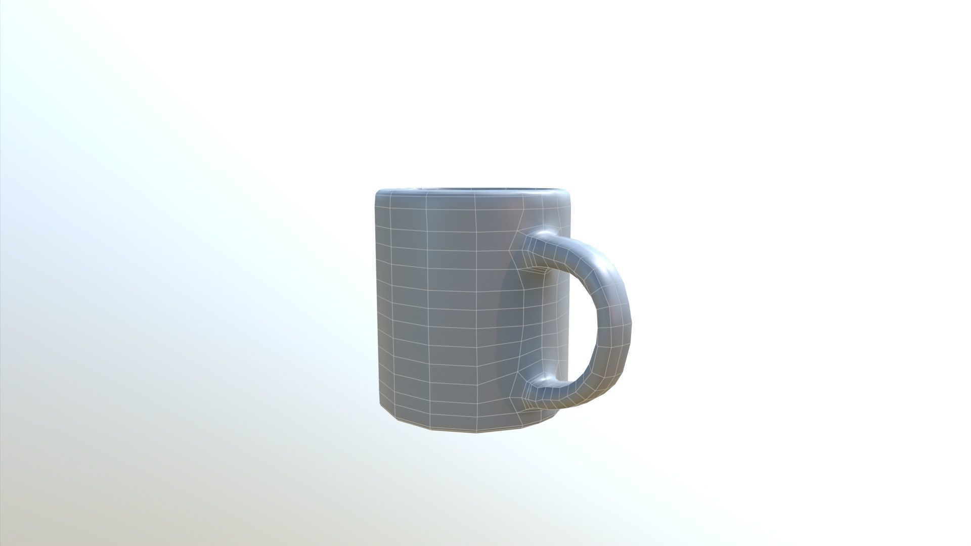 coffee cup Low-poly 3D model_3