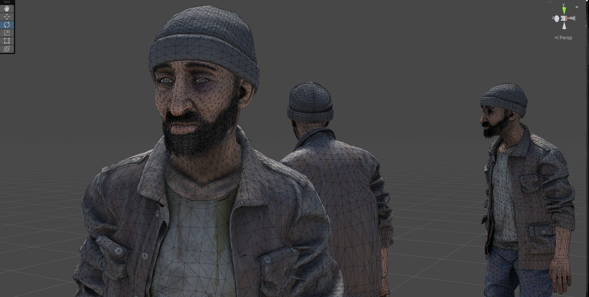 Homeless person Vincent Low-poly 3D model_11