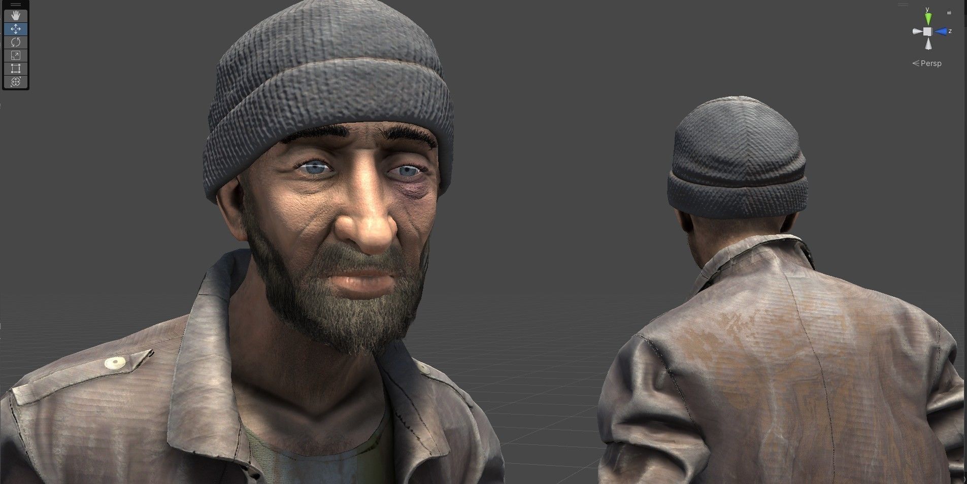 Homeless person Vincent Low-poly 3D model_10