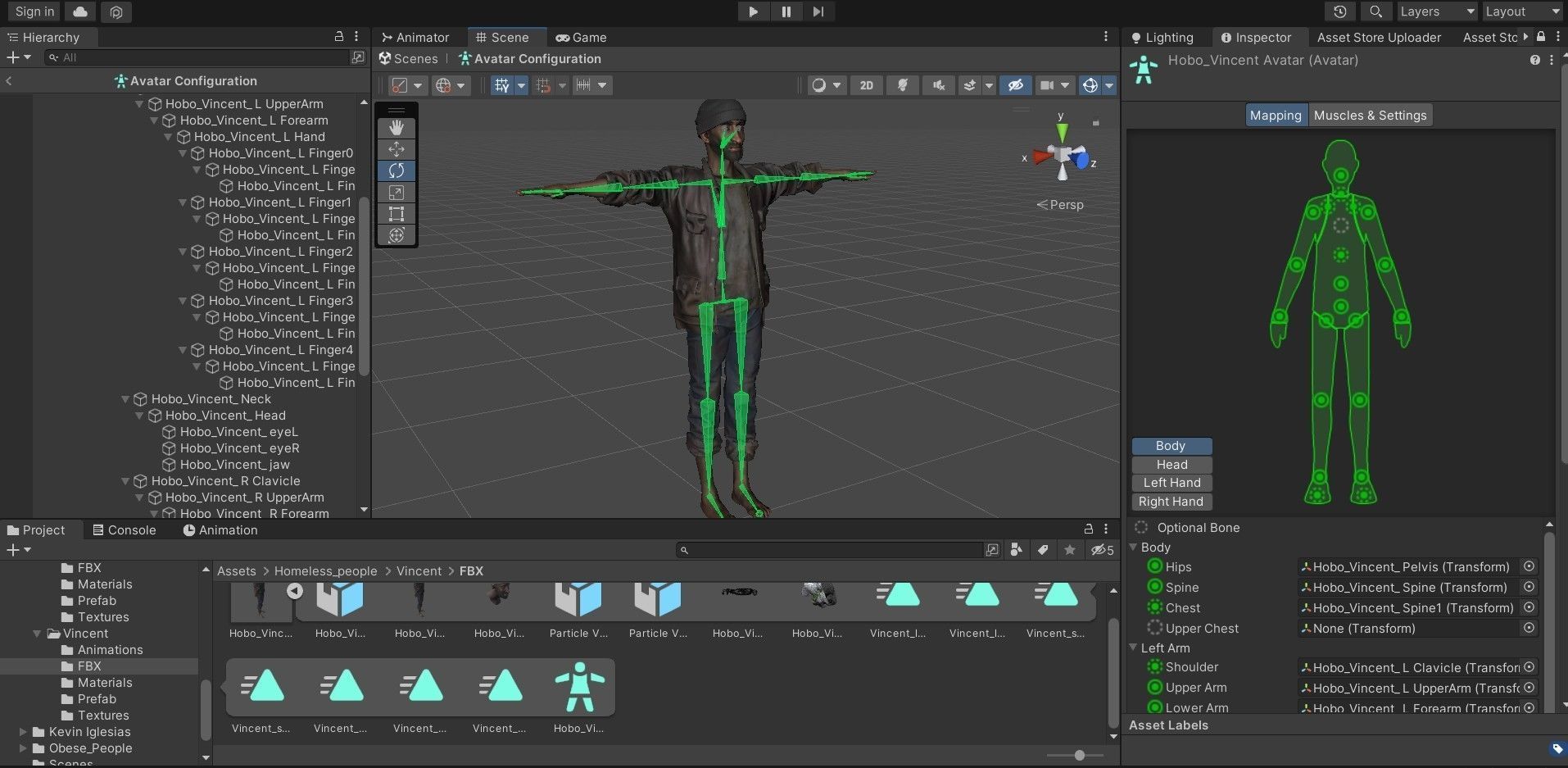 Homeless person Vincent Low-poly 3D model_12