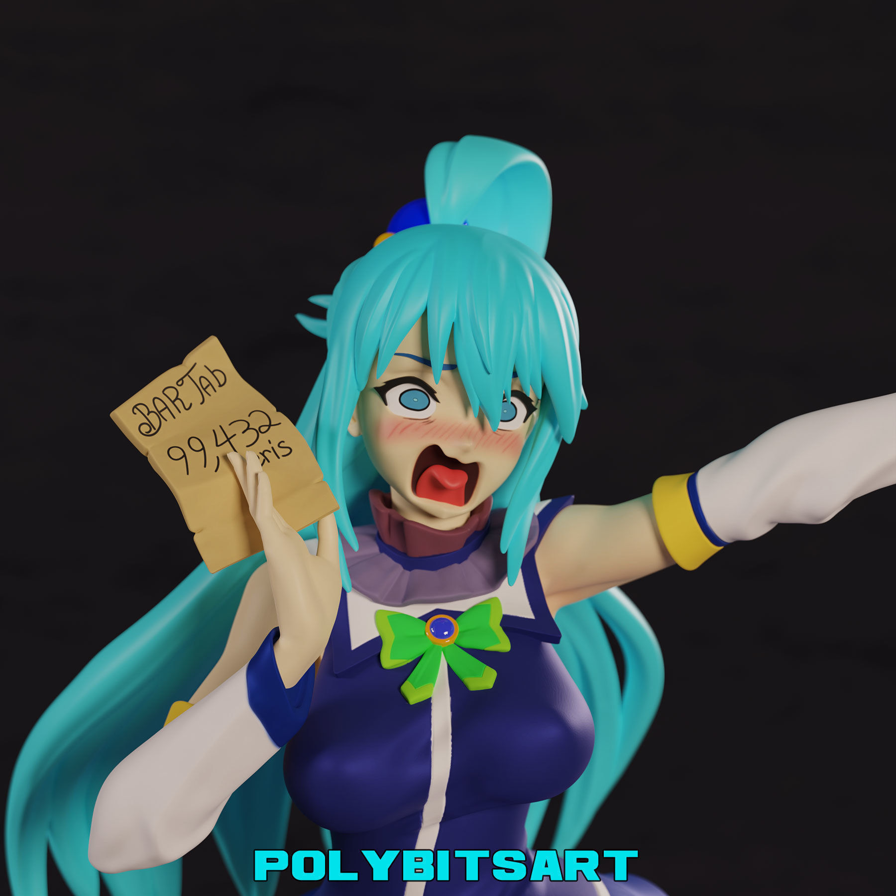 KonoSuba Aqua Figure 3D print model_8