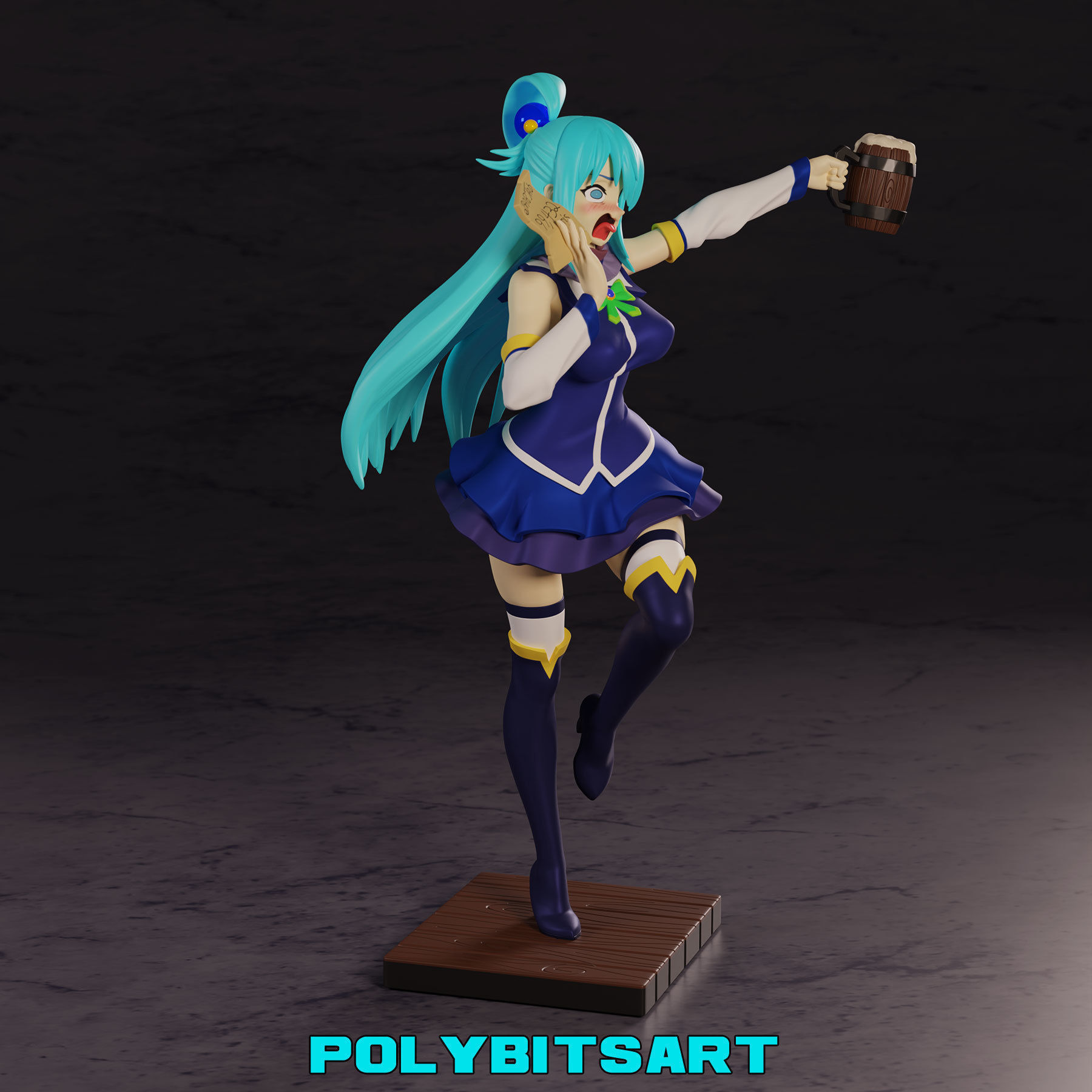 KonoSuba Aqua Figure 3D print model_2