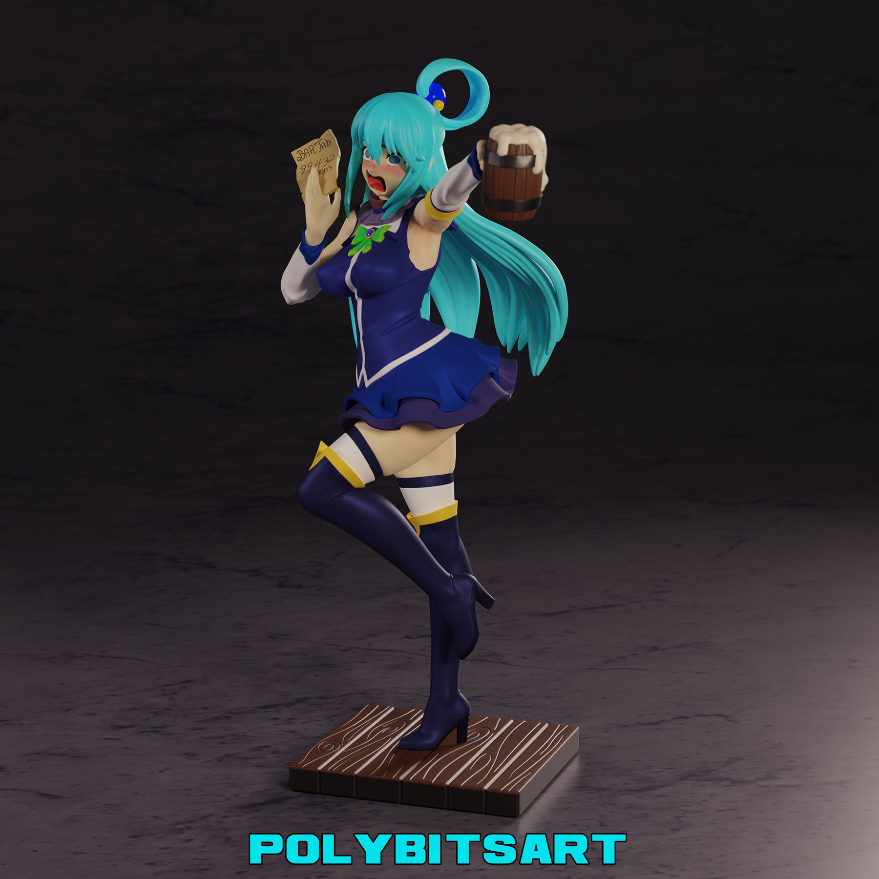 KonoSuba Aqua Figure 3D print model_5
