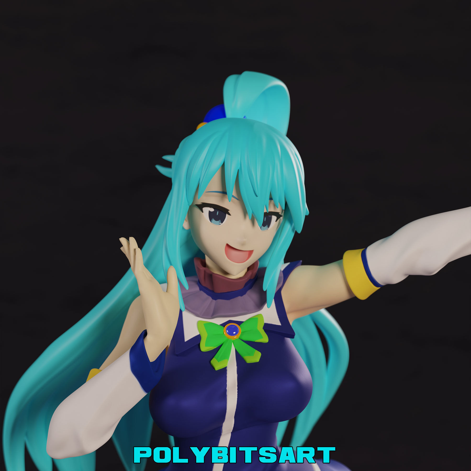 KonoSuba Aqua Figure 3D print model_7