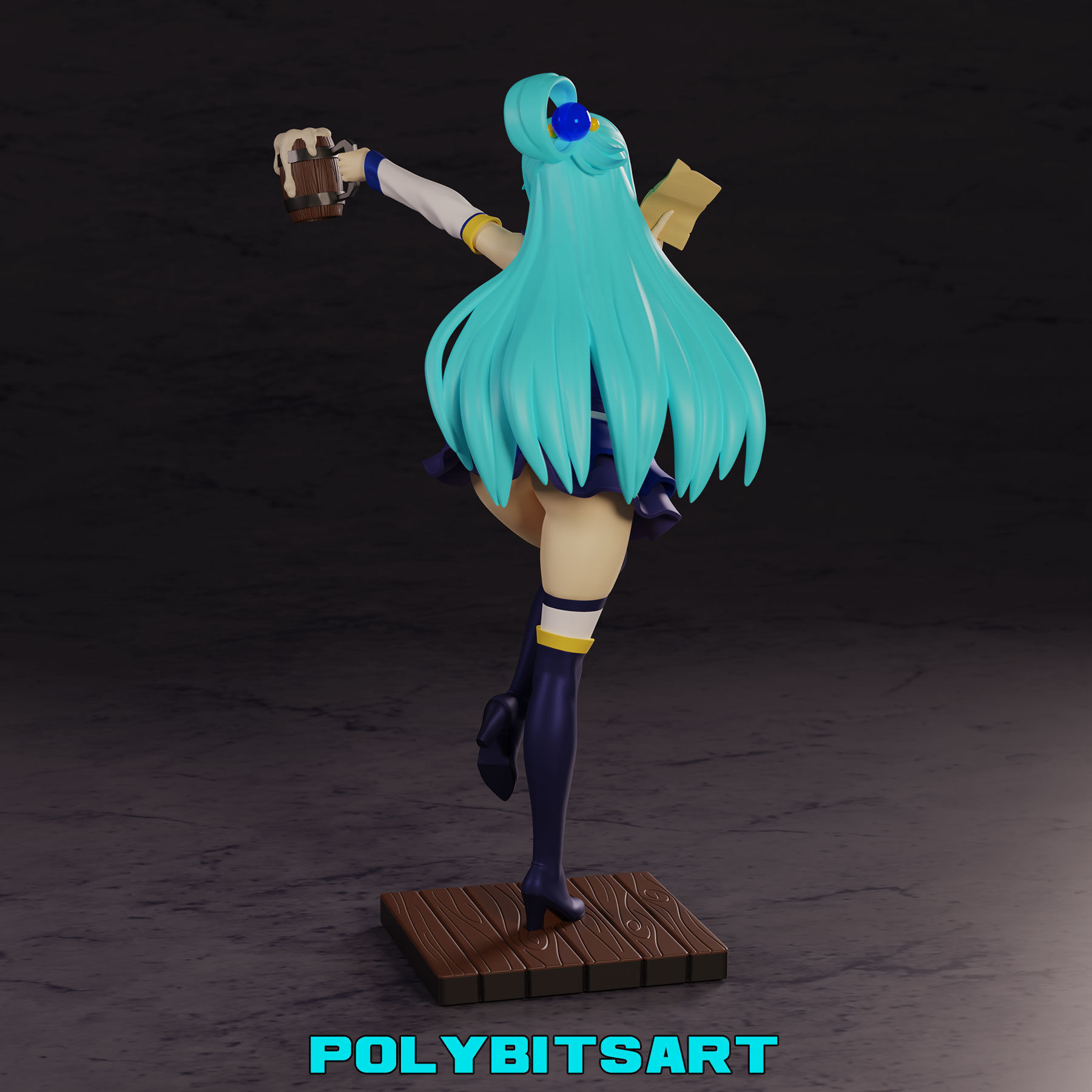 KonoSuba Aqua Figure 3D print model_3